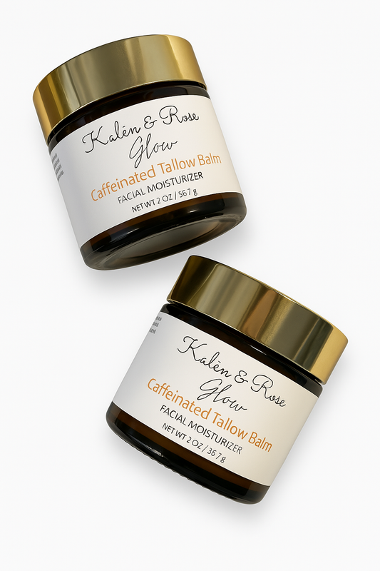 “Glow” Caffeinated Grass Fed Beef Tallow Balm